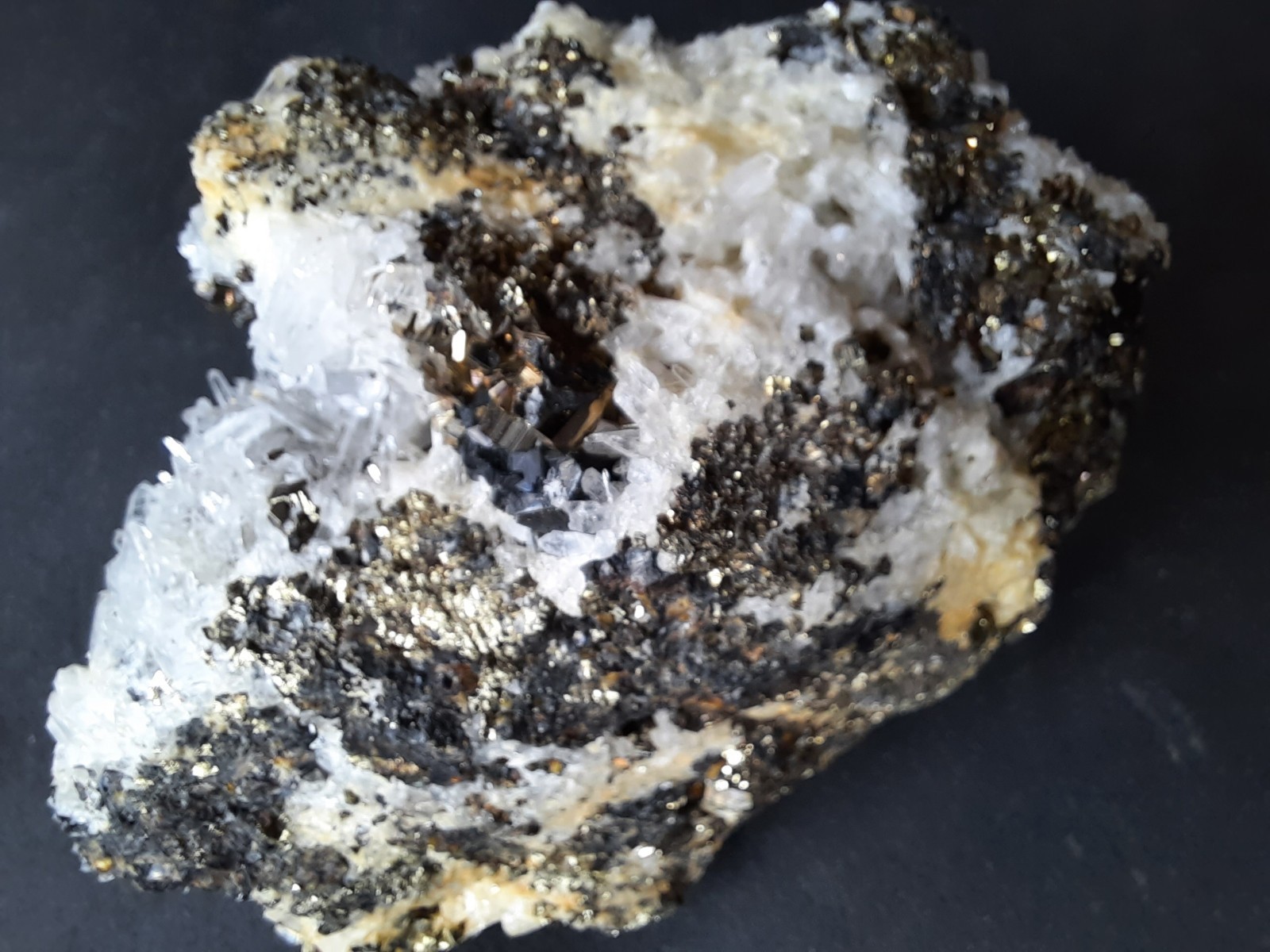 Gorgeous Quartz Crystals with Pyrite Combination, from Peru 200g