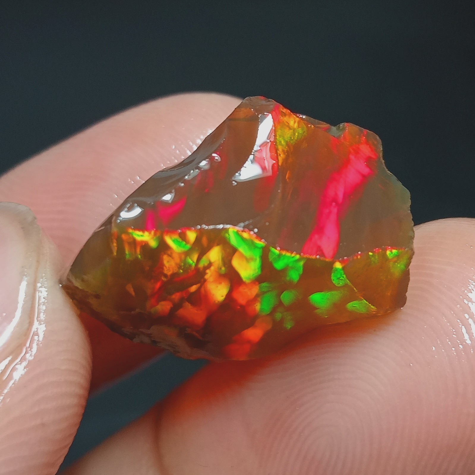 14ct Stunning Opal Gemstone, 21x13x12mm, Vibrant Blue & Green Play of Color