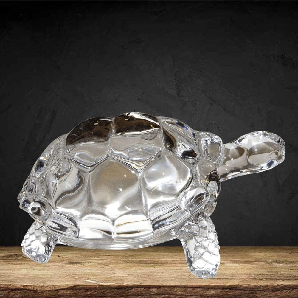 Clear Crystal Turtle Feng Shui Lucky Wealth Prosperity Home Decor Gift Small