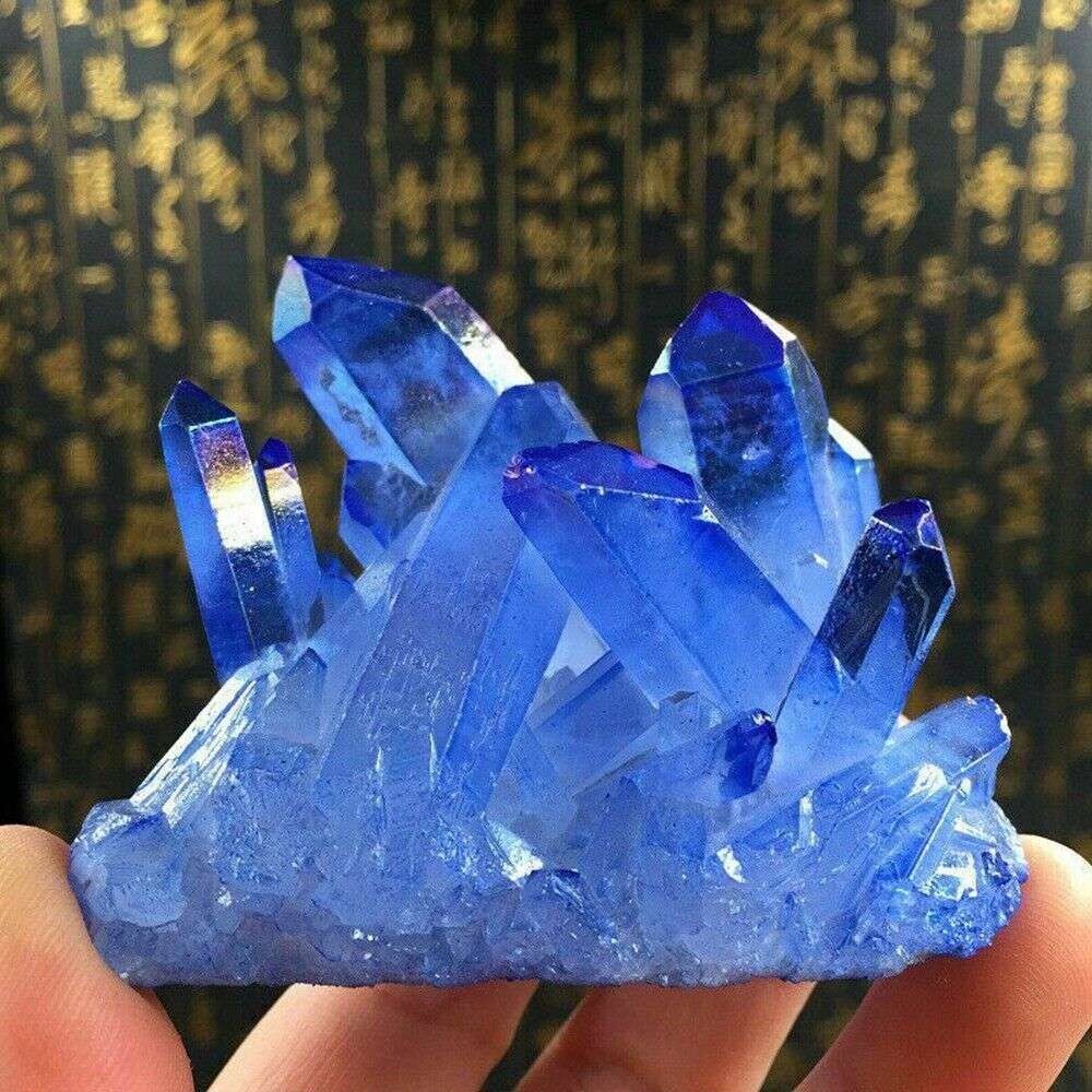 Raw Light Blue Phantom Amethyst Cluster Crystal Geode Specimens Ornament Decor