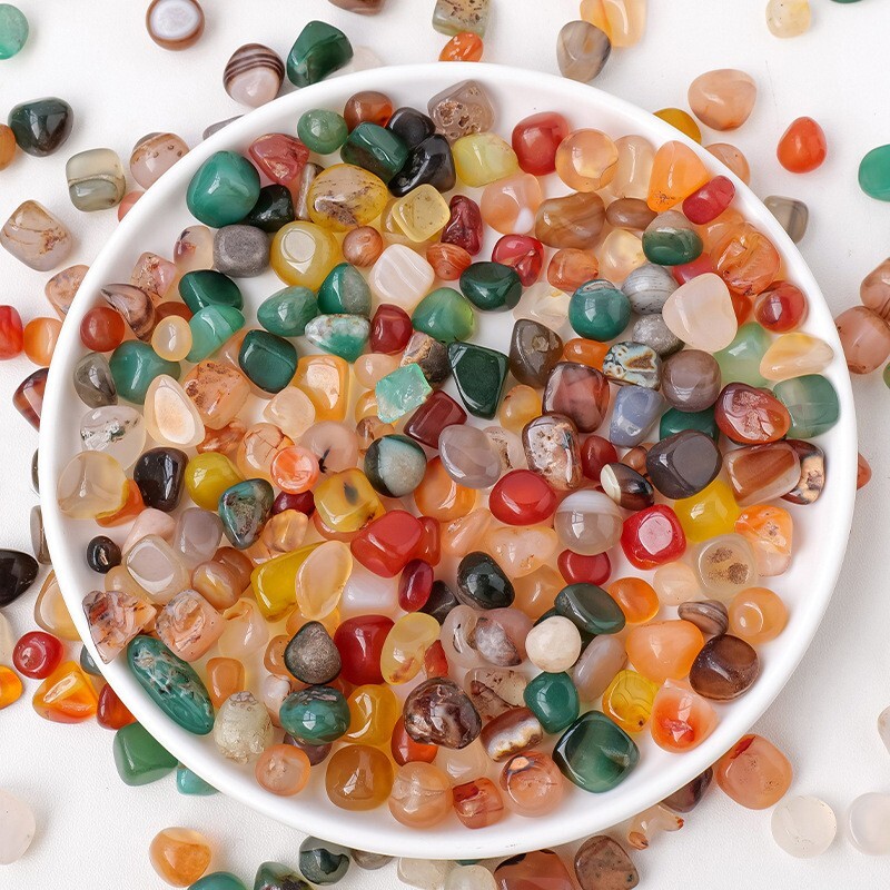 200g Natural multicoloured agate stone degaussing stone with crystal particles