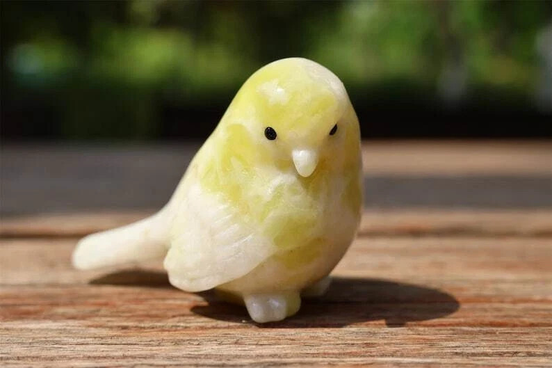 2.4” Natural Lantian jade Quartz Carved Bird Skull Crystal Reiki Decor Gift 1pc