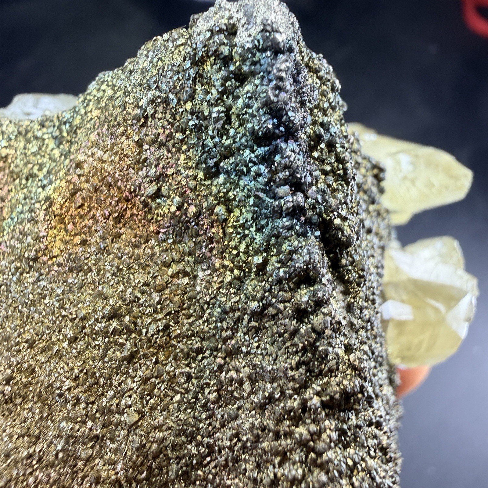 Calcite Crystals Iridescent Chalcopyrite on Matrix / Missouri *Video