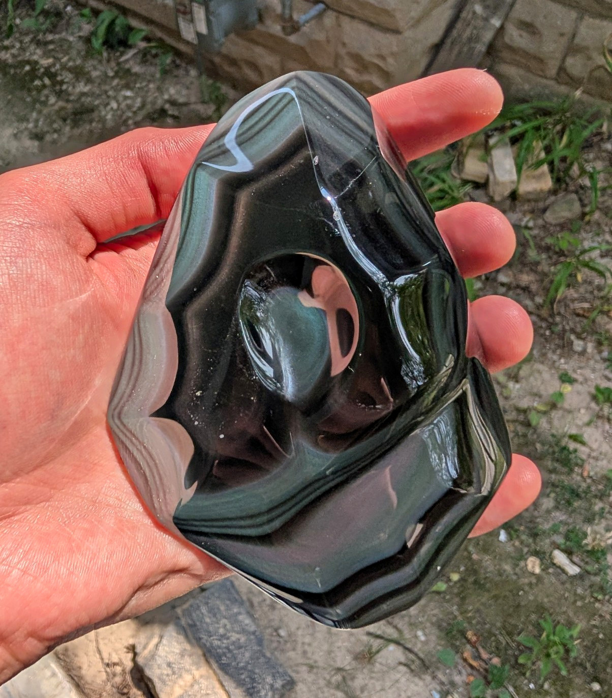 High-Grade Mexican Rainbow Obsidian Eye Freeform – 1.18 lb – Multicolor Flash