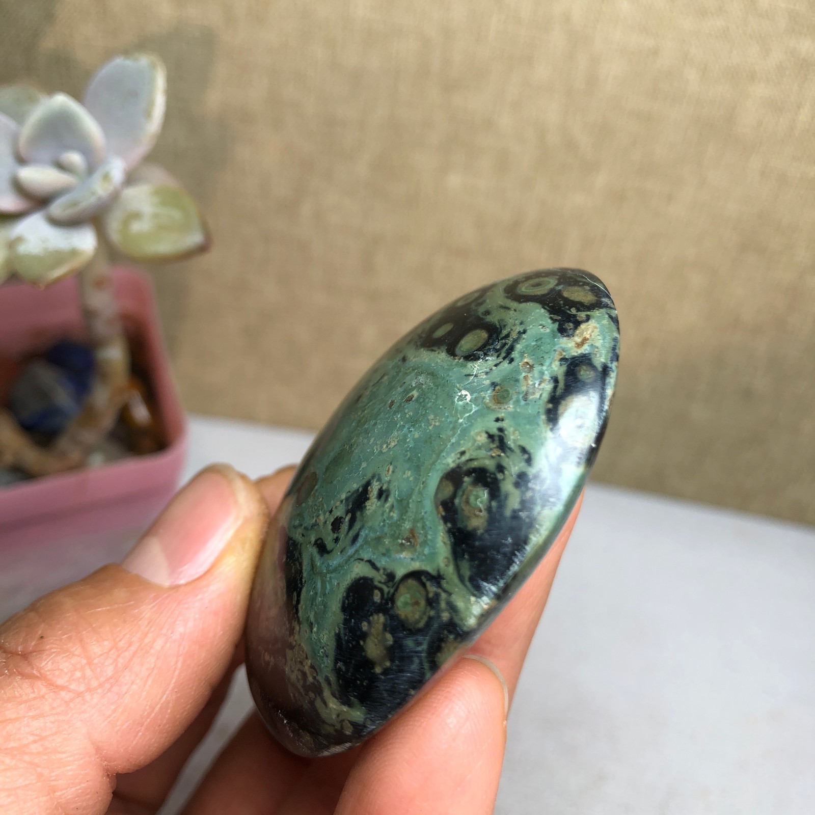 Top Natural Green Kambaba jasper quartz crystal Specimen healing 50g A2601