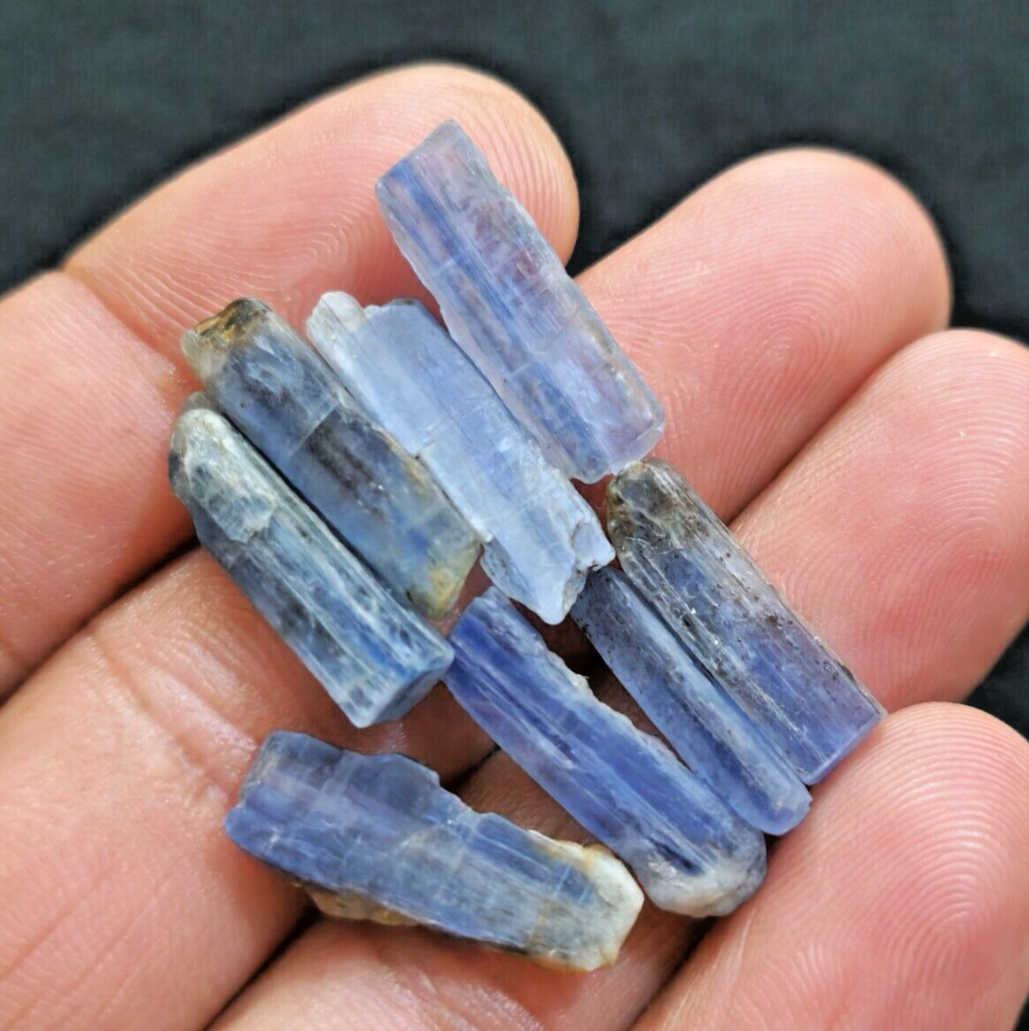 Awesome A+ Blue Kyanite Raw Shards 8 Piece Lot Rough 18-20 MM For Jewelry Making