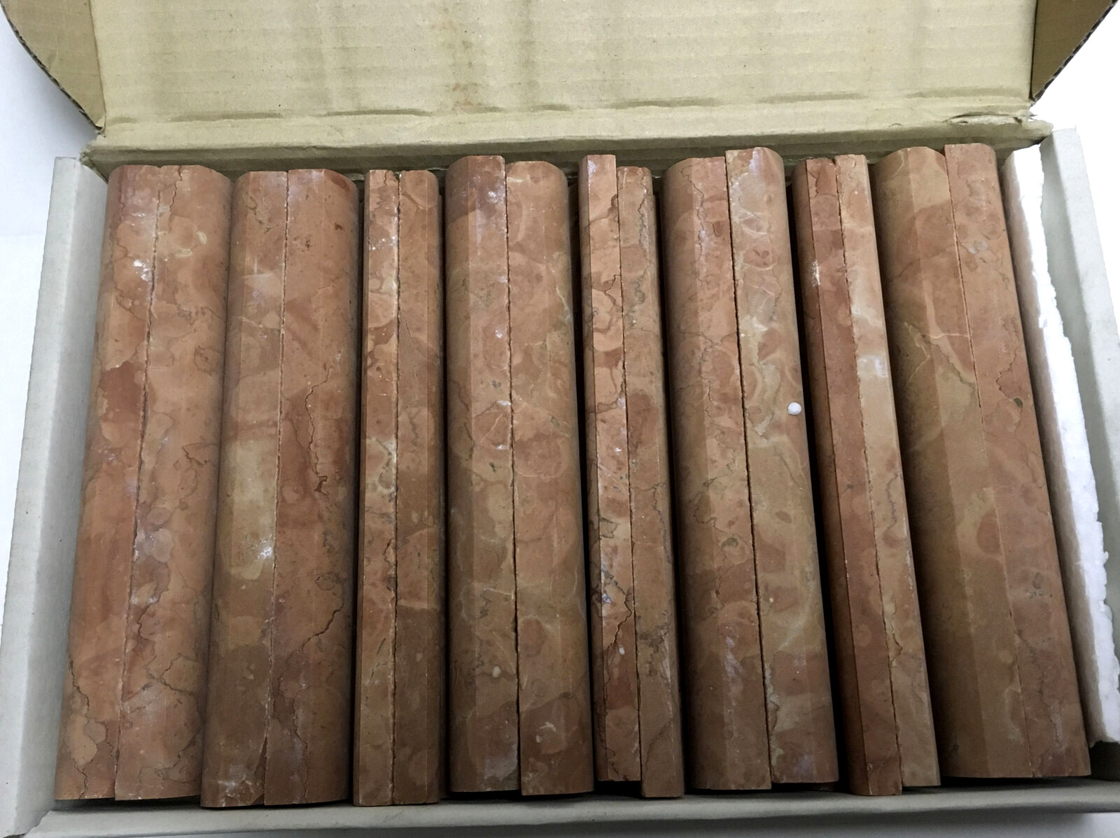 lOT OF 16 PEACH MATTE COLOR MARBLES MADE IN ITALY 8″ X 2″ NEW (AS SHOWING)