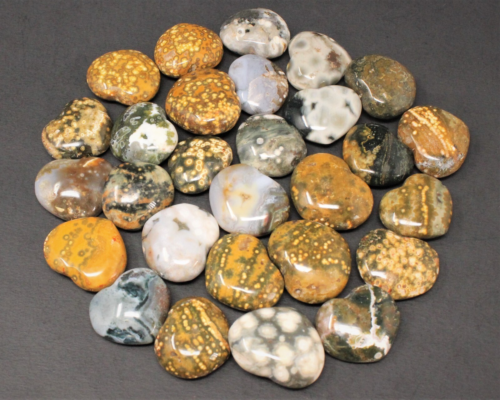 Ocean Jasper Heart: 1″ (Ocean Jasper Crystal Hearts, Natural Sea Jasper Hearts)