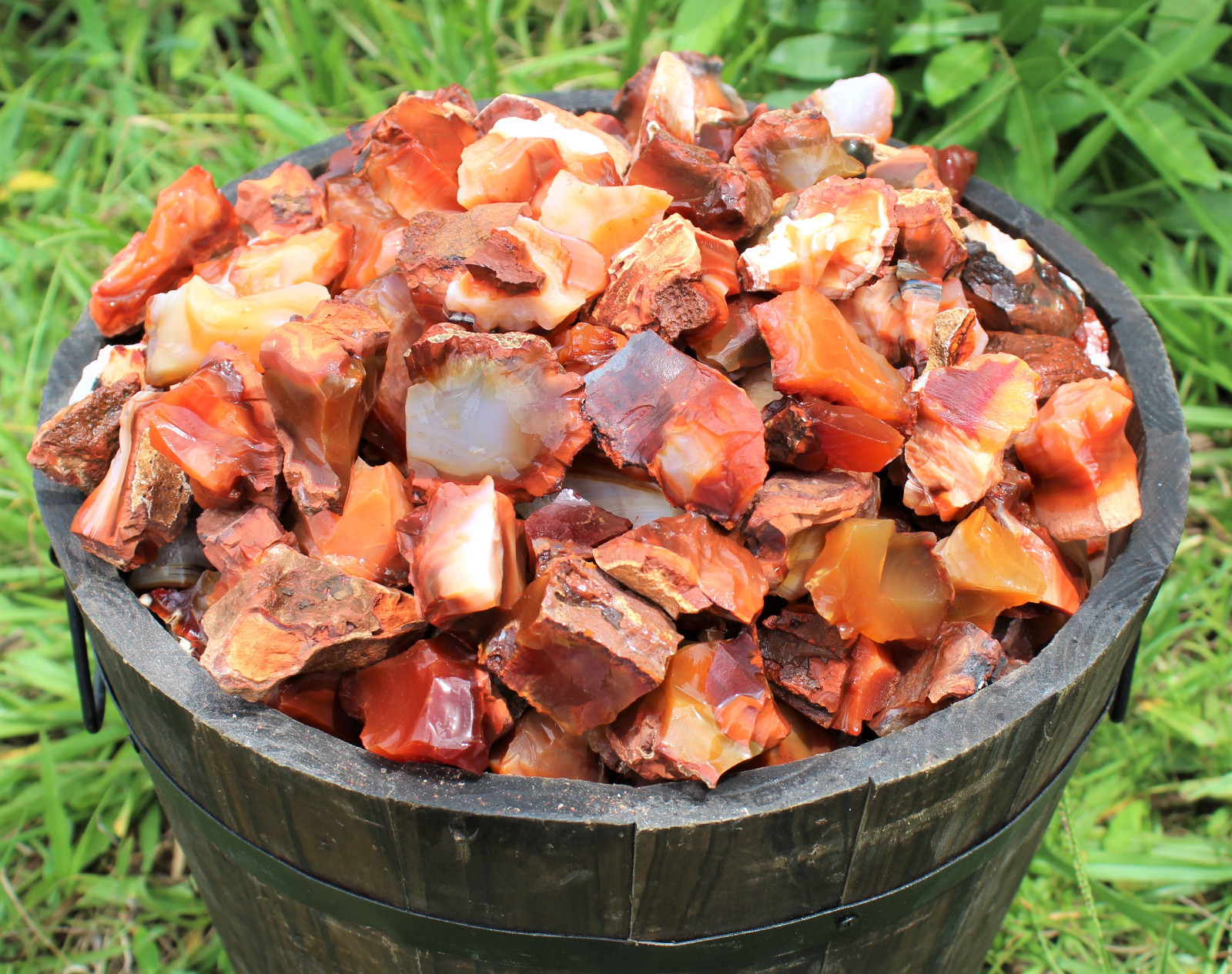 5 lb Bulk Lot Natural Rough Carnelian (Raw Stone Crystal Tumbling, MADAGASCAR)