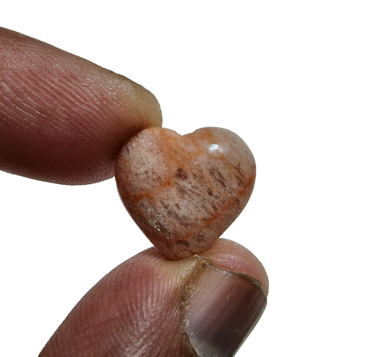 16 Crt Attractive Peach Amazonite Gemstone Cabochon Crystal Heart Shape Jewelry