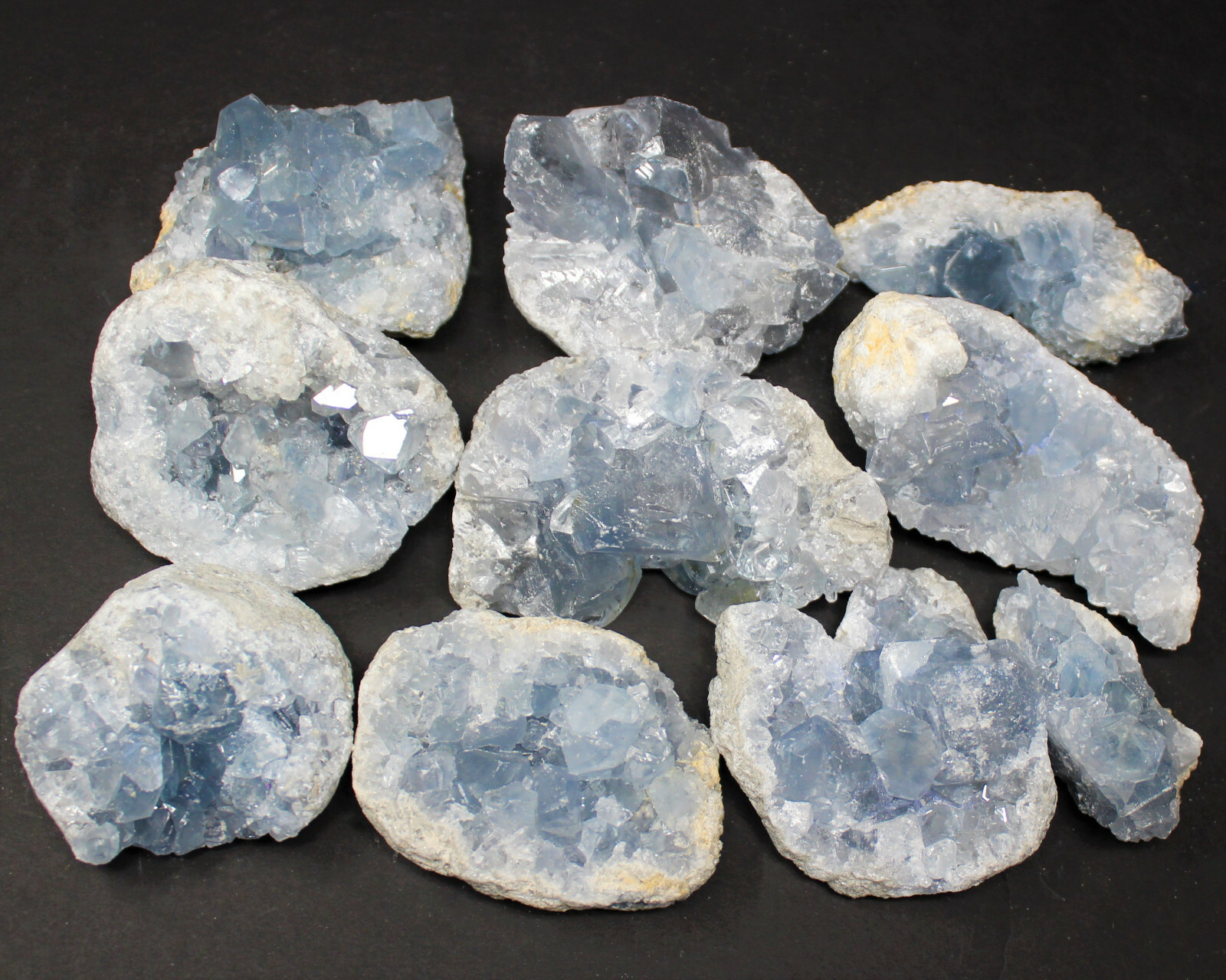 Celestite Crystal Cluster – High Quality Celestite Geodes (Blue Celestite Druze)
