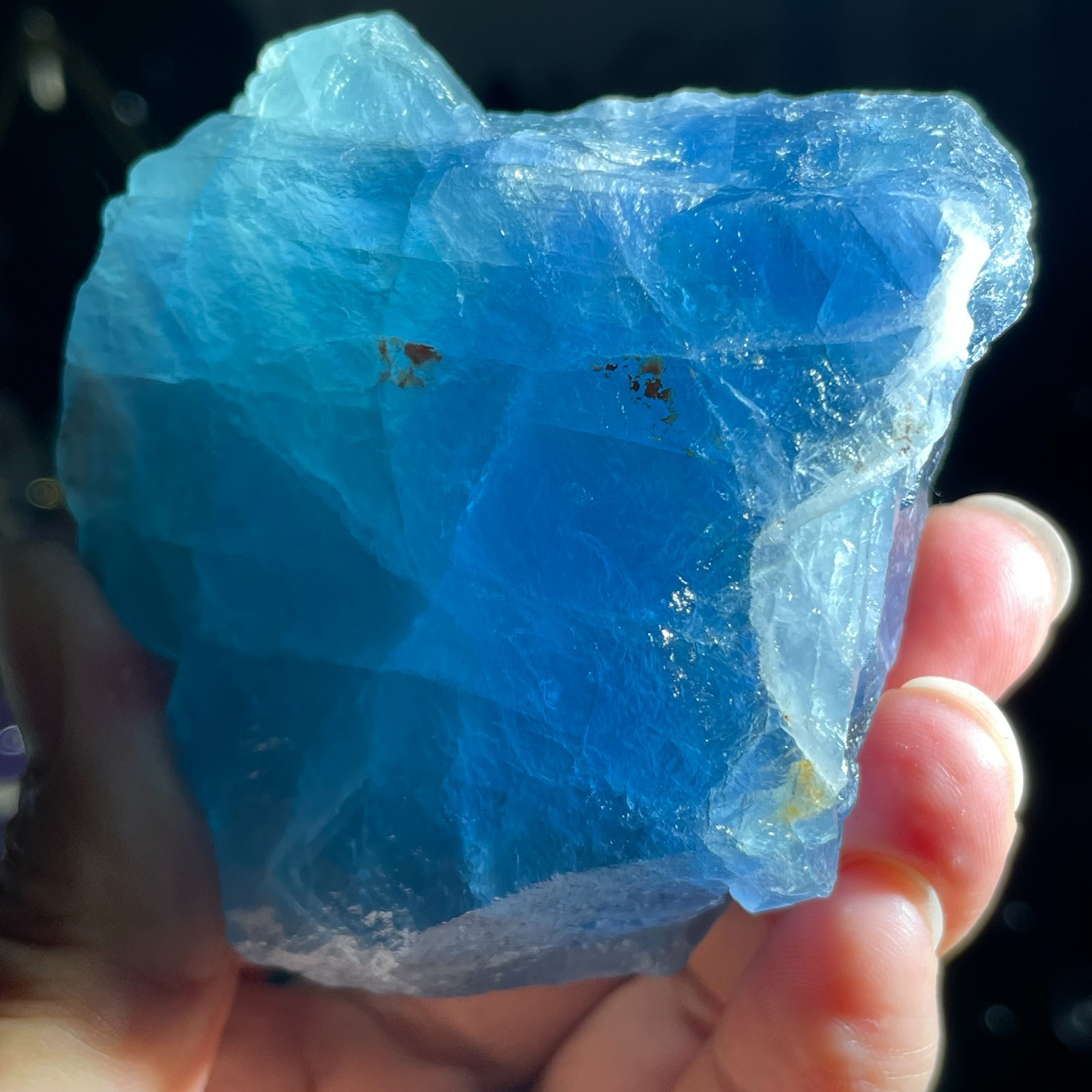 305g Natural Rough Dark Blue Fluorite Quartz Crystal Raw Stone Specimen Healing