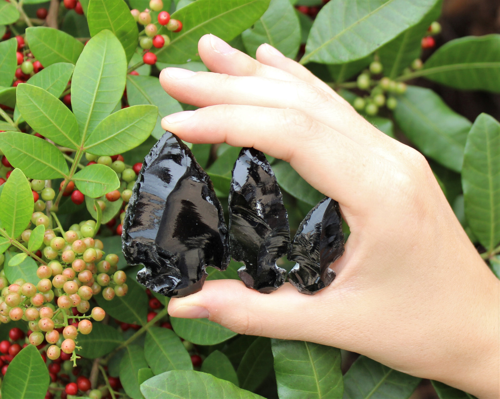 Black Obsidian Arrowheads, Black Obsidian Crystals, Obsidian Stone Arrowheads