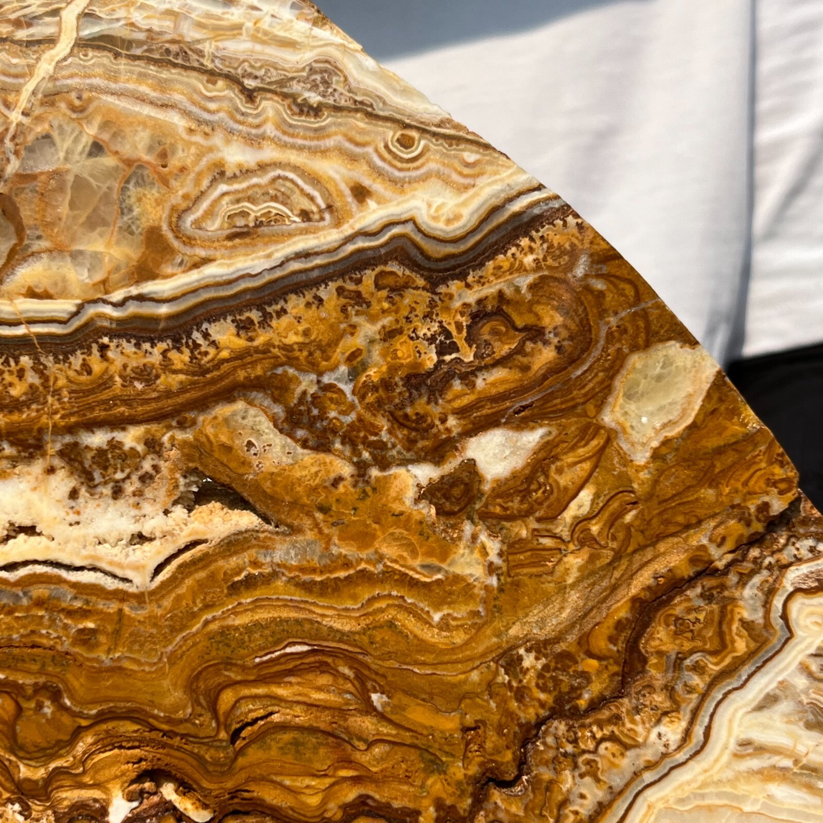 2130g Natural polychrome Banding Calcite Polished Slab Crystal Reiki Healing