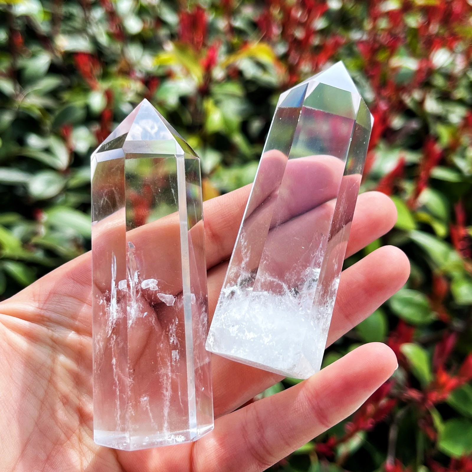 Natural Clear Quartz Tower Point Natural White Crystal Obelisk Wand Gifts