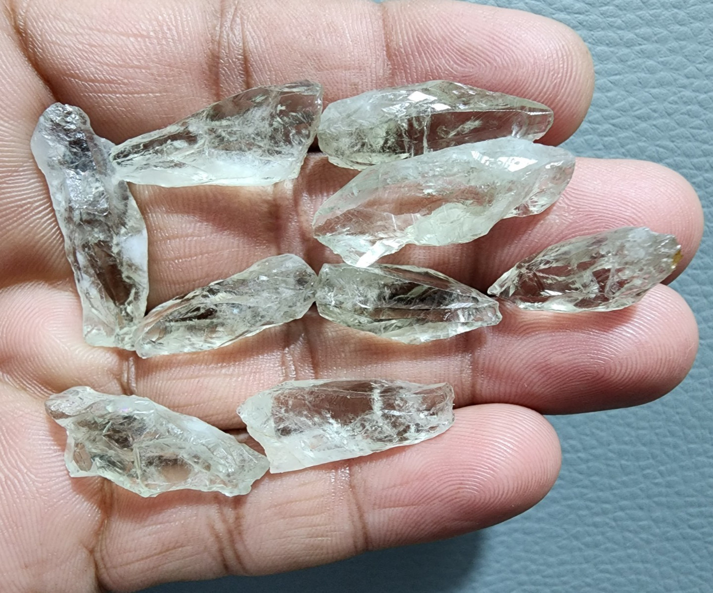 20-30 MM Unique Green Amethyst Rough 9 Piece Crystal Green Amethyst Raw Gemstone