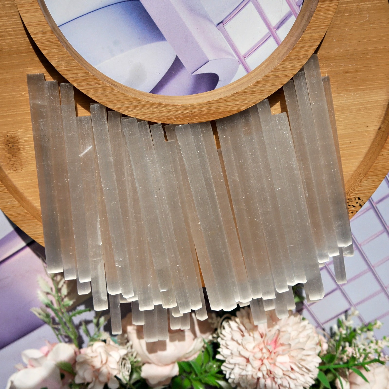 48PCS 4in Selenite Sticks Bulk Wholesale Crystal Wands Cleansing Charging Gift