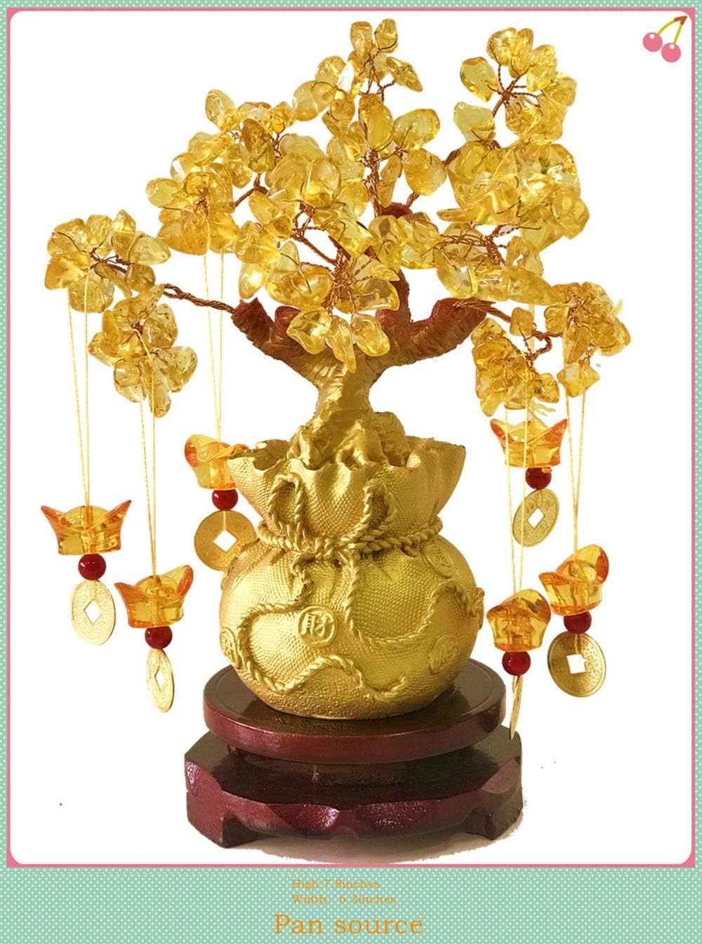 Feng Shui Citrine Money Tree and Crystal Faucet Tree – Chinese Dragon Fortune Gi