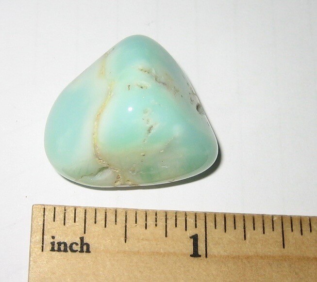 1.1″ TUMBLED POLISHED NATURAL GREEN OPAL CRYSTAL STONE MINERAL BULGARIA 12.1g *5