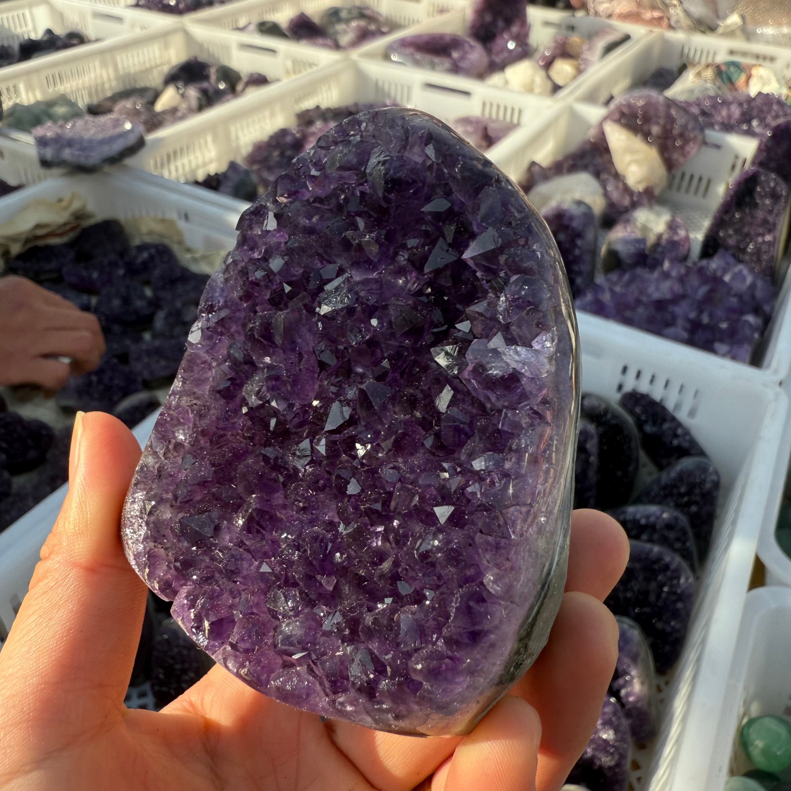 500g+ Natural Amethyst geode quartz clustercrystal specimen Healing1pc