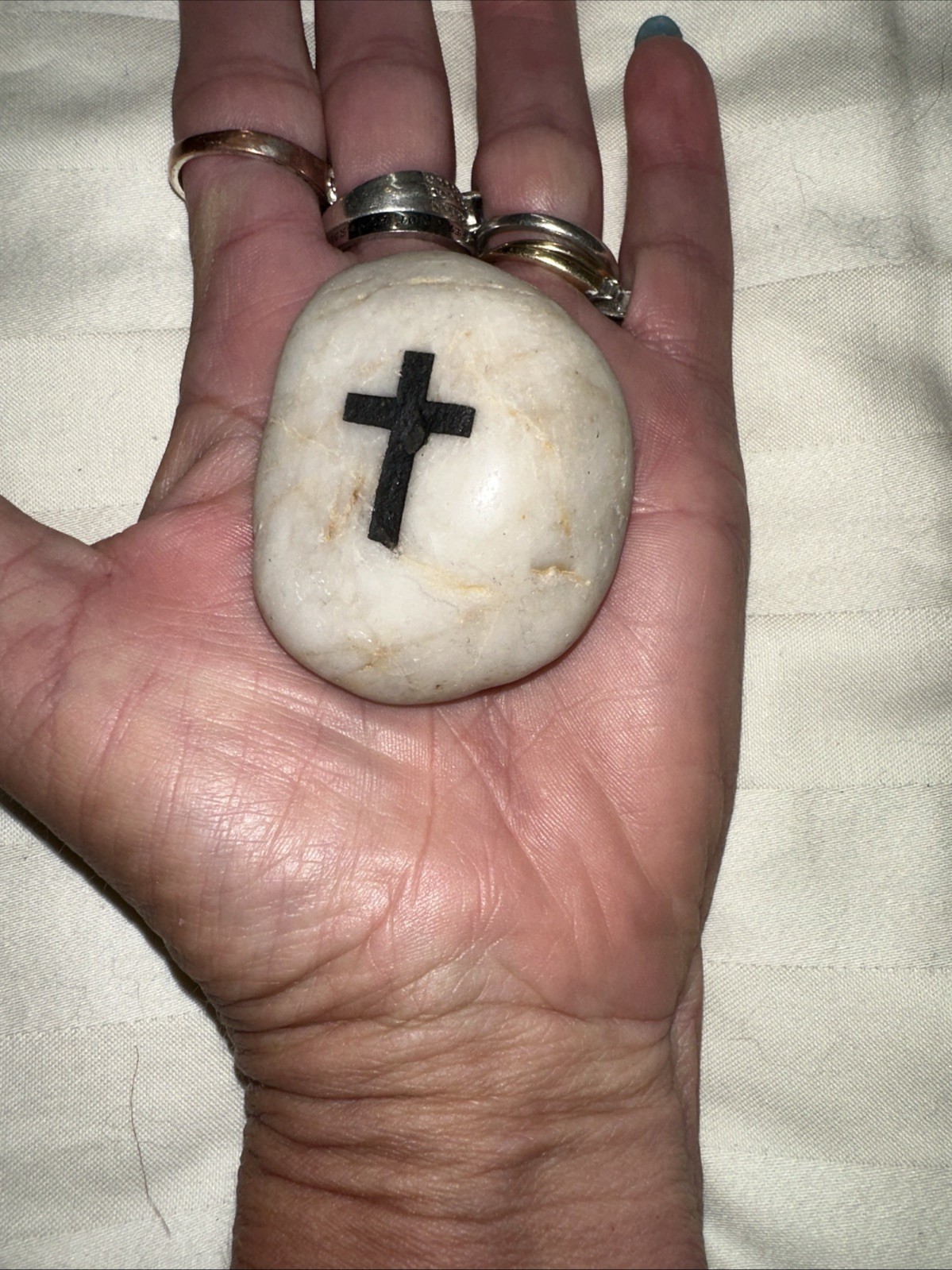 Cross Palm Stone 1 pc – Blessings, Clear Negative Energies, Altar, Pocket,purse