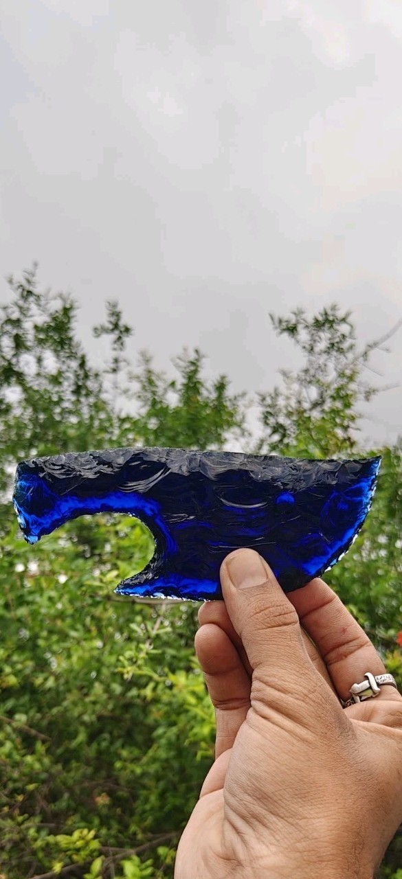 Dark Blue Obsidian Knife