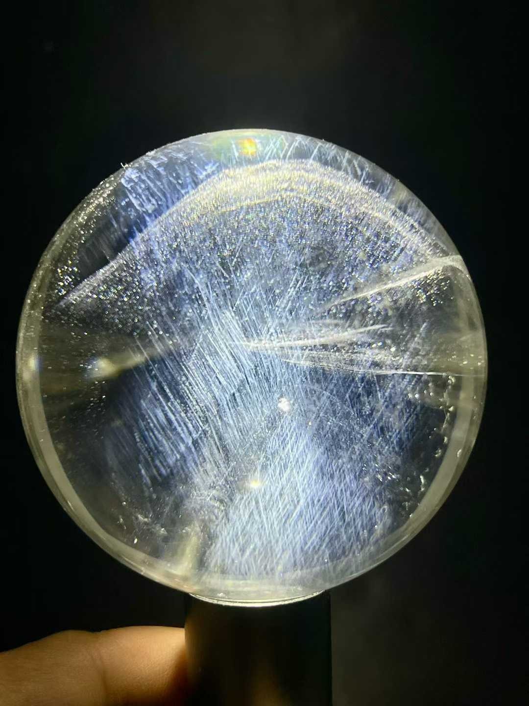 73mm Natural clear crystal sphere quartz pyramid polished ball Reiki energy