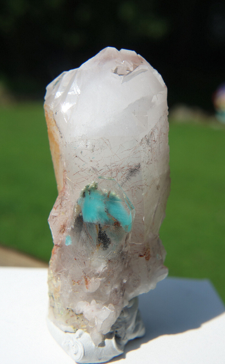 Ajoite in Quartz Crystal – South Africa