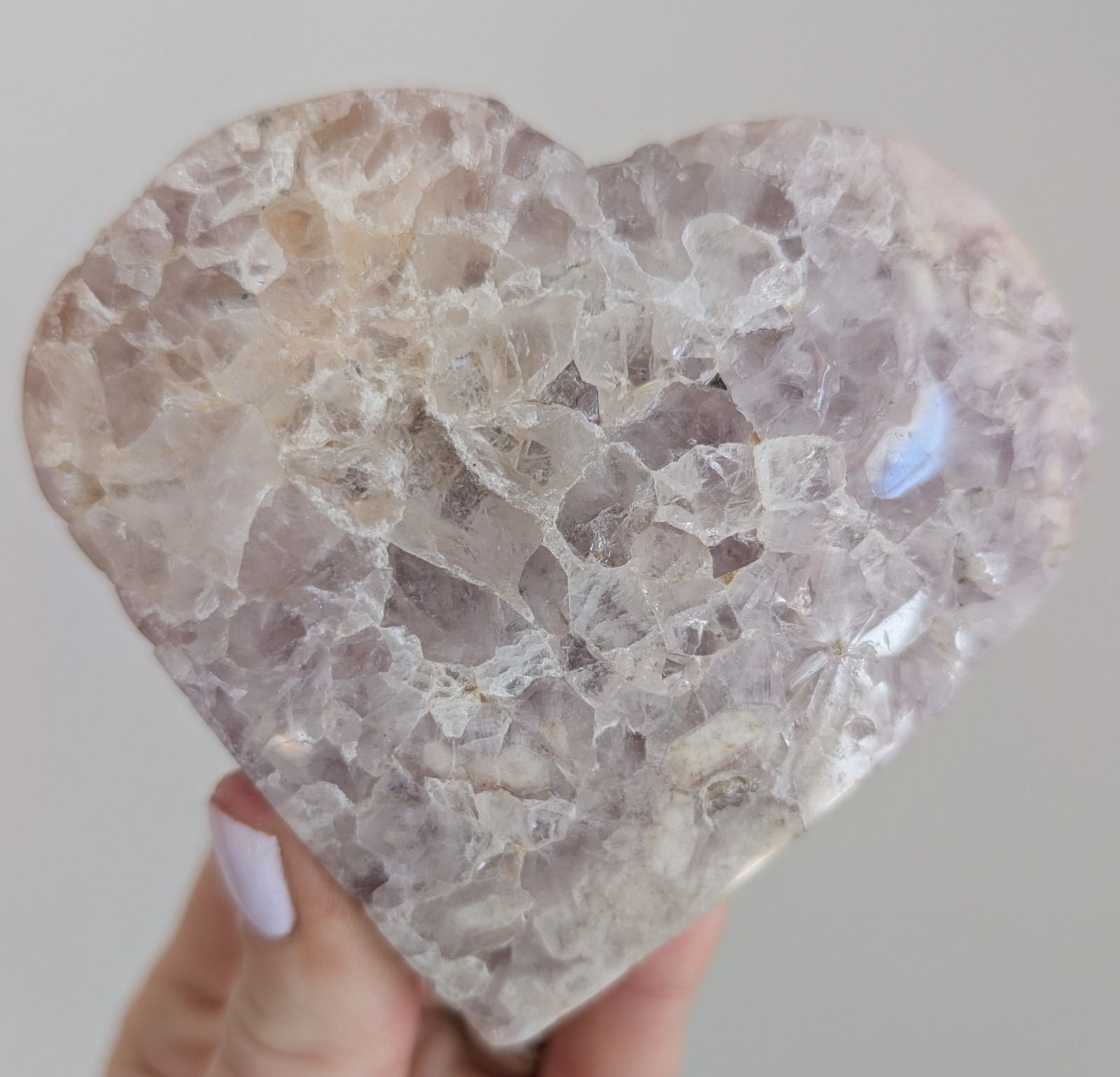 Pink Amethyst Heart Carving Crystal Gemstone Chakra Reiki Gift Idea
