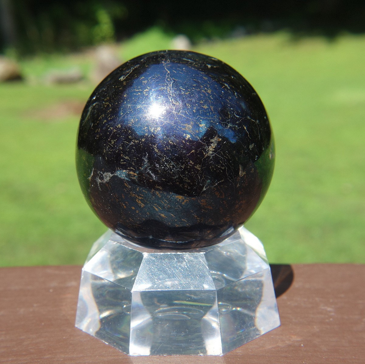 Covelite Sphere / Dark Blue Crystal Ball with Pyrite