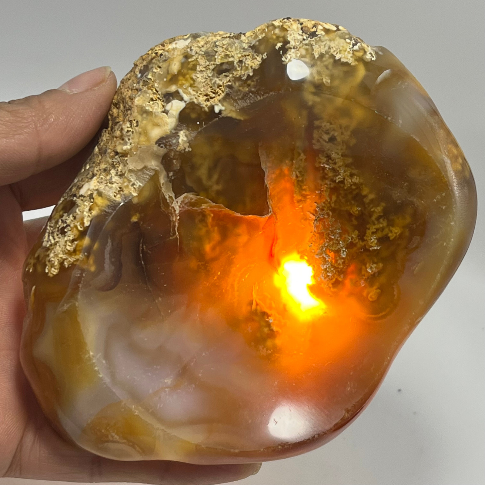 377g TOP Rare Natural Agate ashtray Polished Coin Dish Madagascar #119