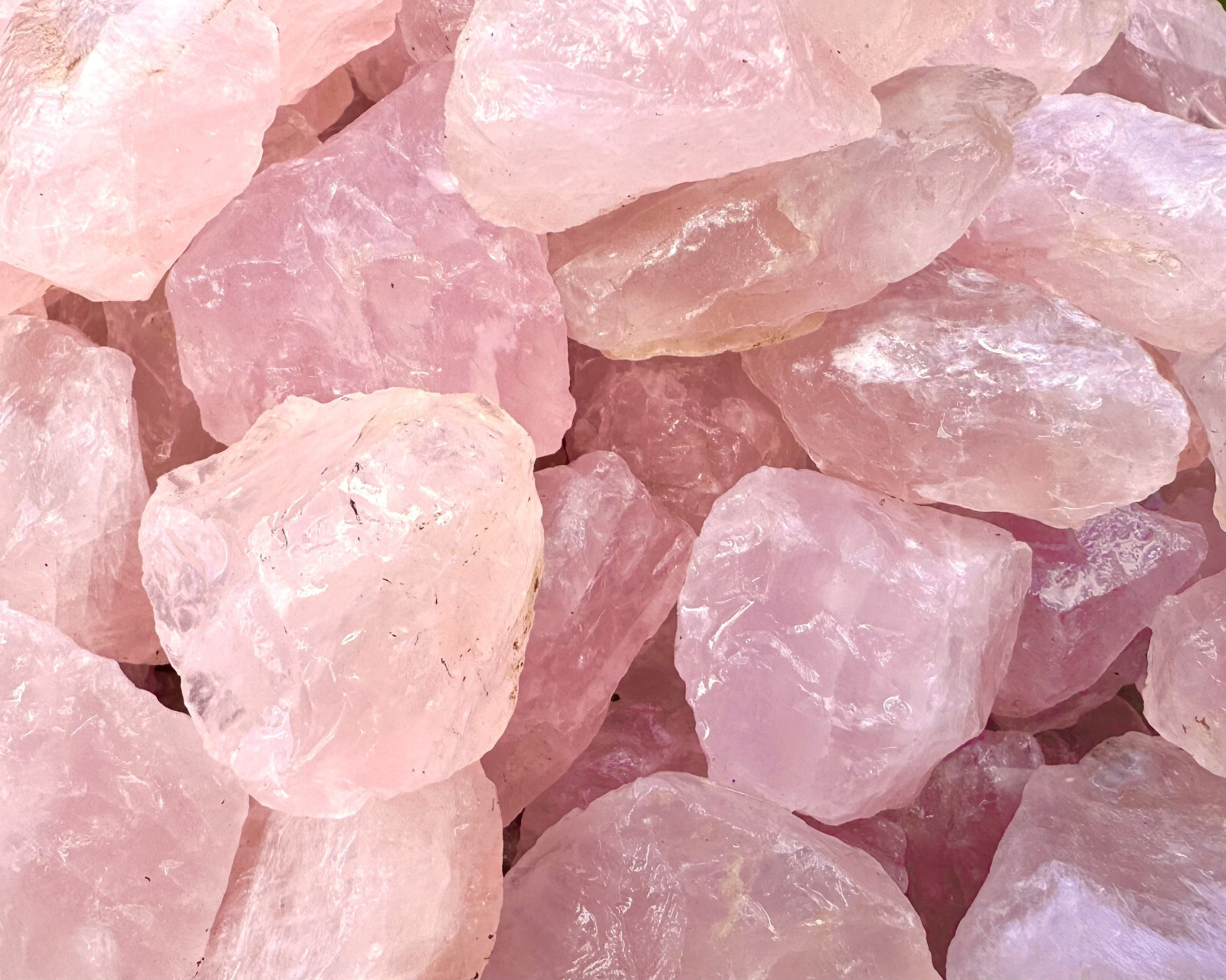 1/4 lb Bulk Lot Natural Rough Rose Quartz Crystals (Raw Reiki Love Healing 4 oz)