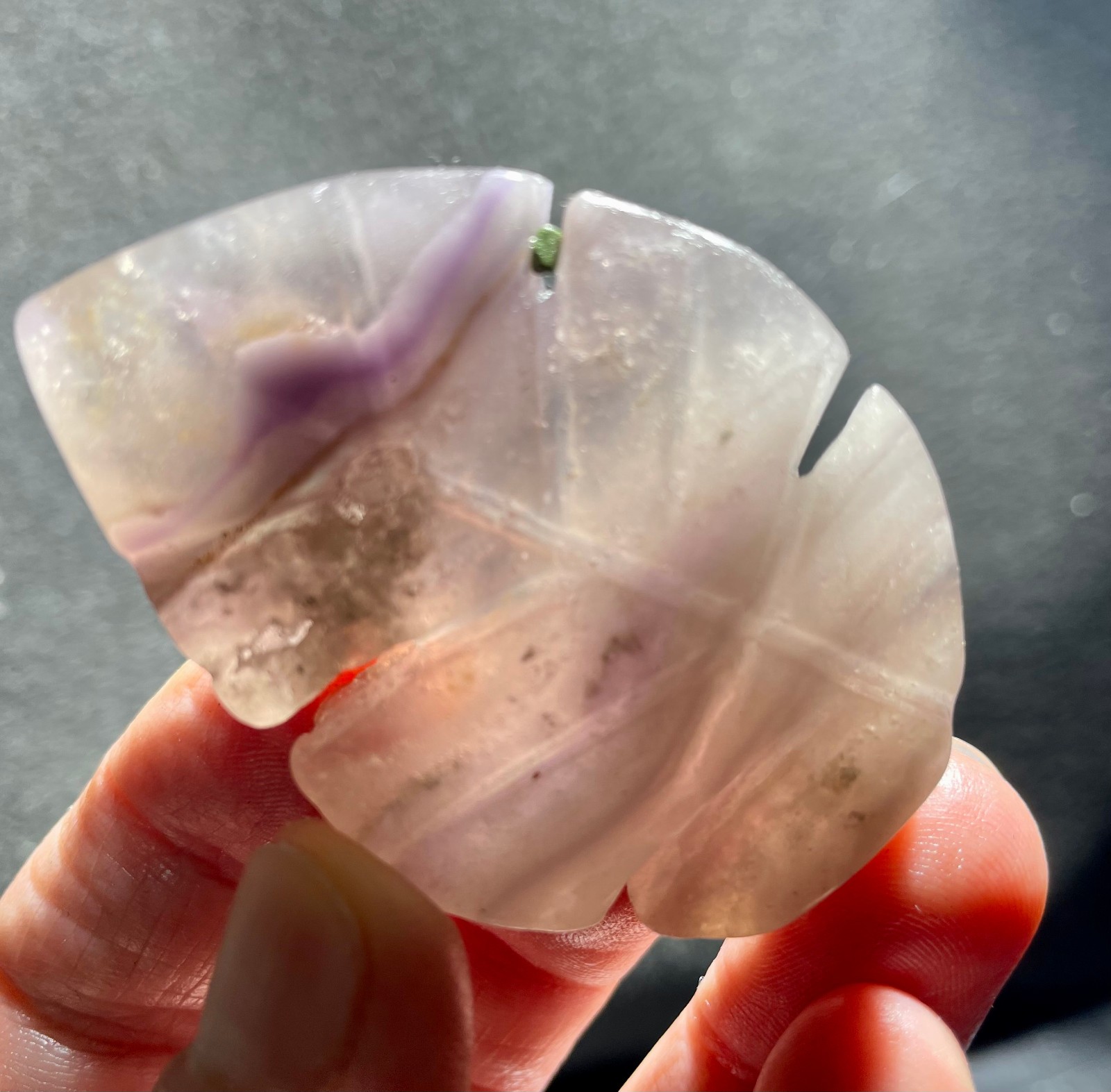 52g Natural silk crystal fluorite leaf energy healing