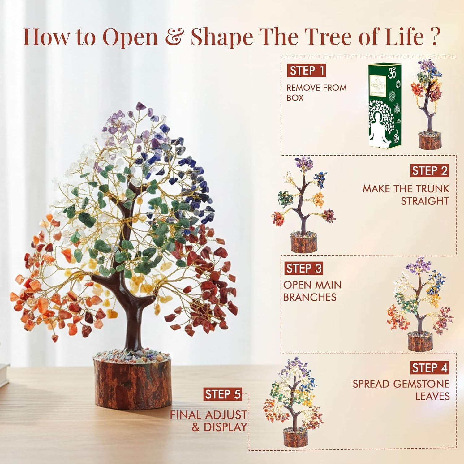 The 7 Chakra Crystal Tree of Life, Birthday Gifts for Women & Men | Healing …