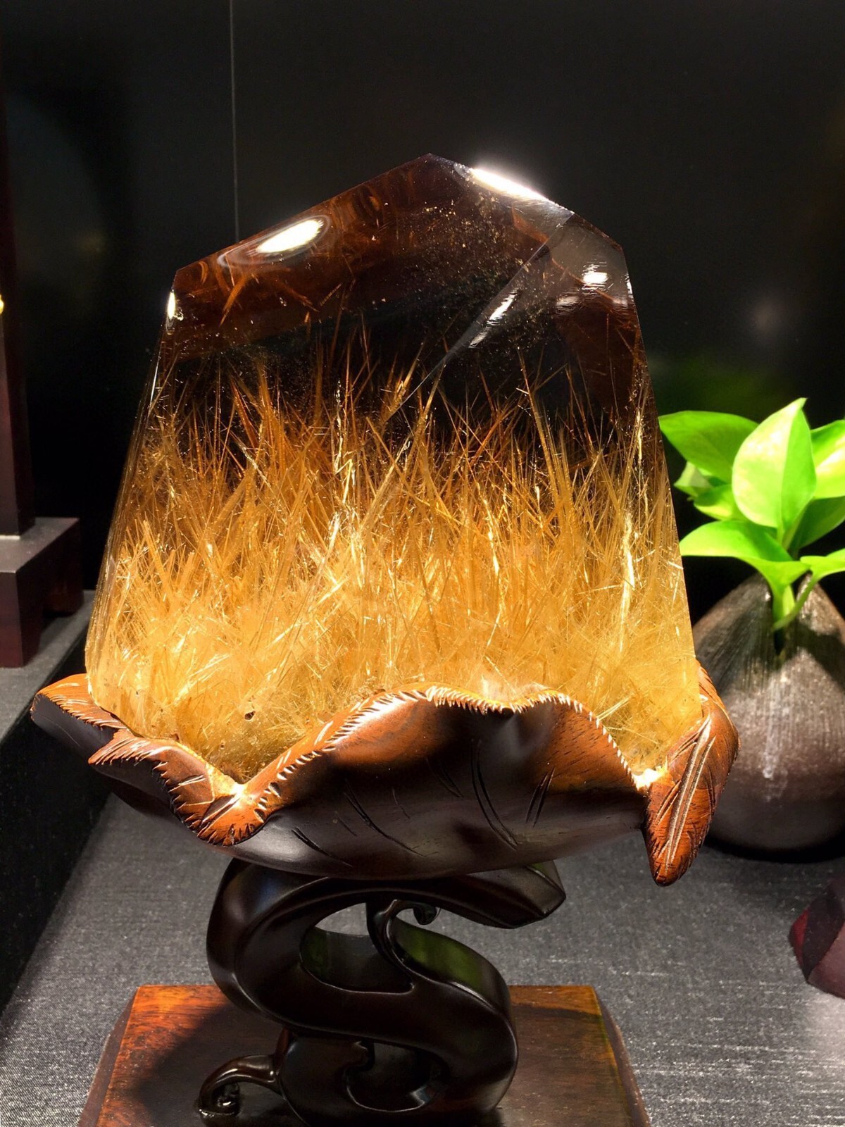 6.5LB Top Museum level Natural golden rutile Quartz Mineral specimen Crystal