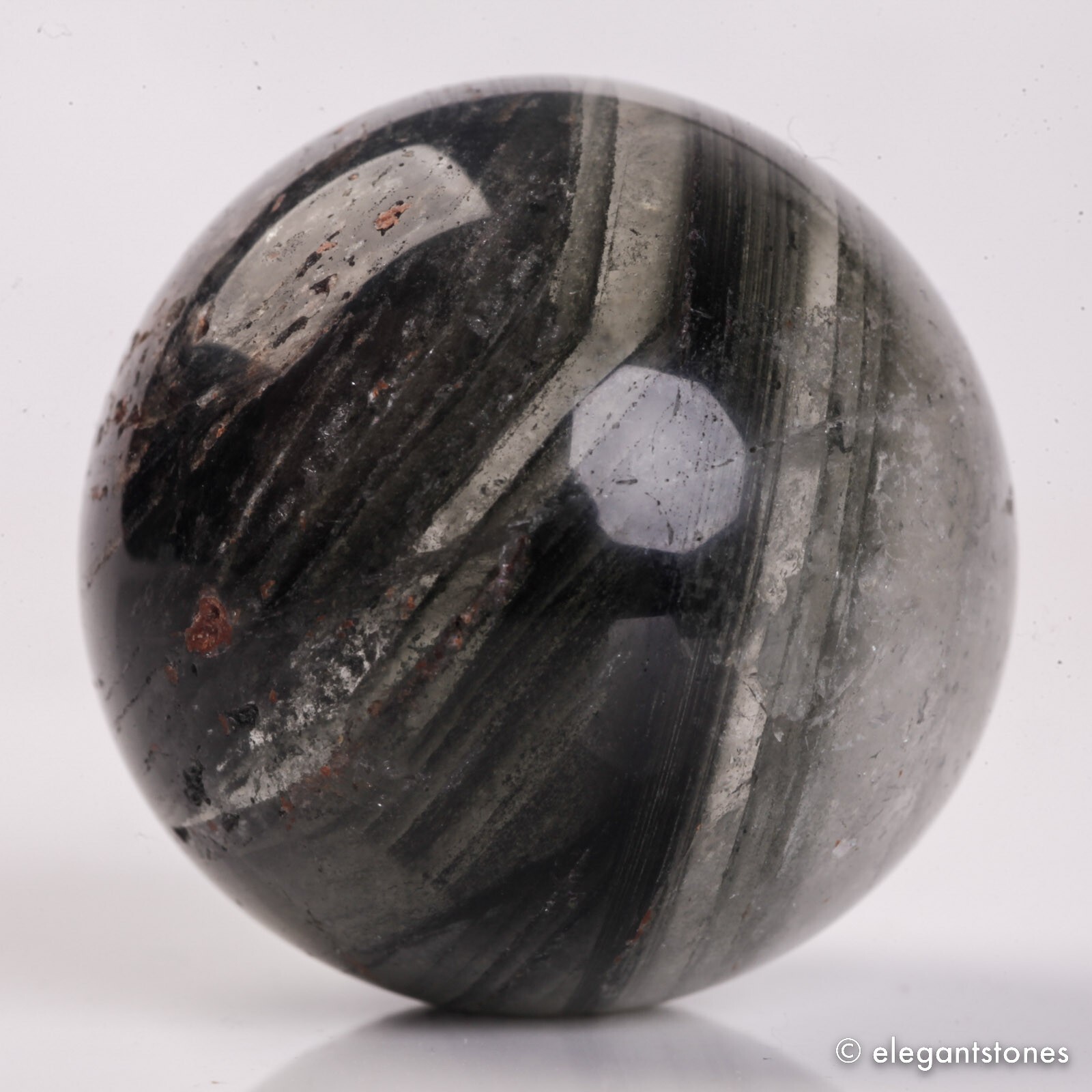 56g34mm Natural Garden/Phantom/Ghost/Lodolite Quartz Crystal Sphere Healing Ball