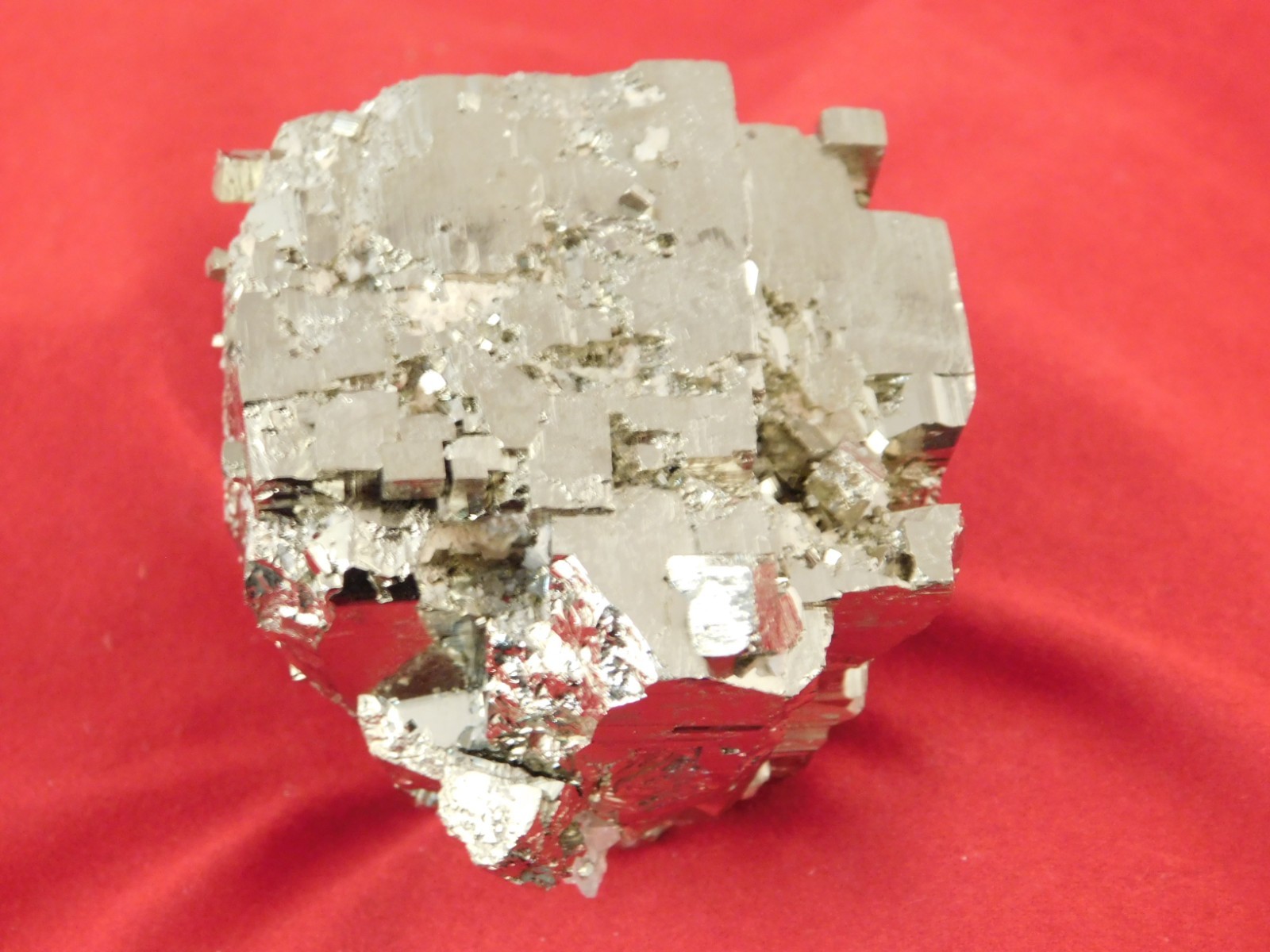 LARGER 100% Natural STEPPED PYRITE Crystal CUBE Cluster Huanzala Mine Peru 317gr