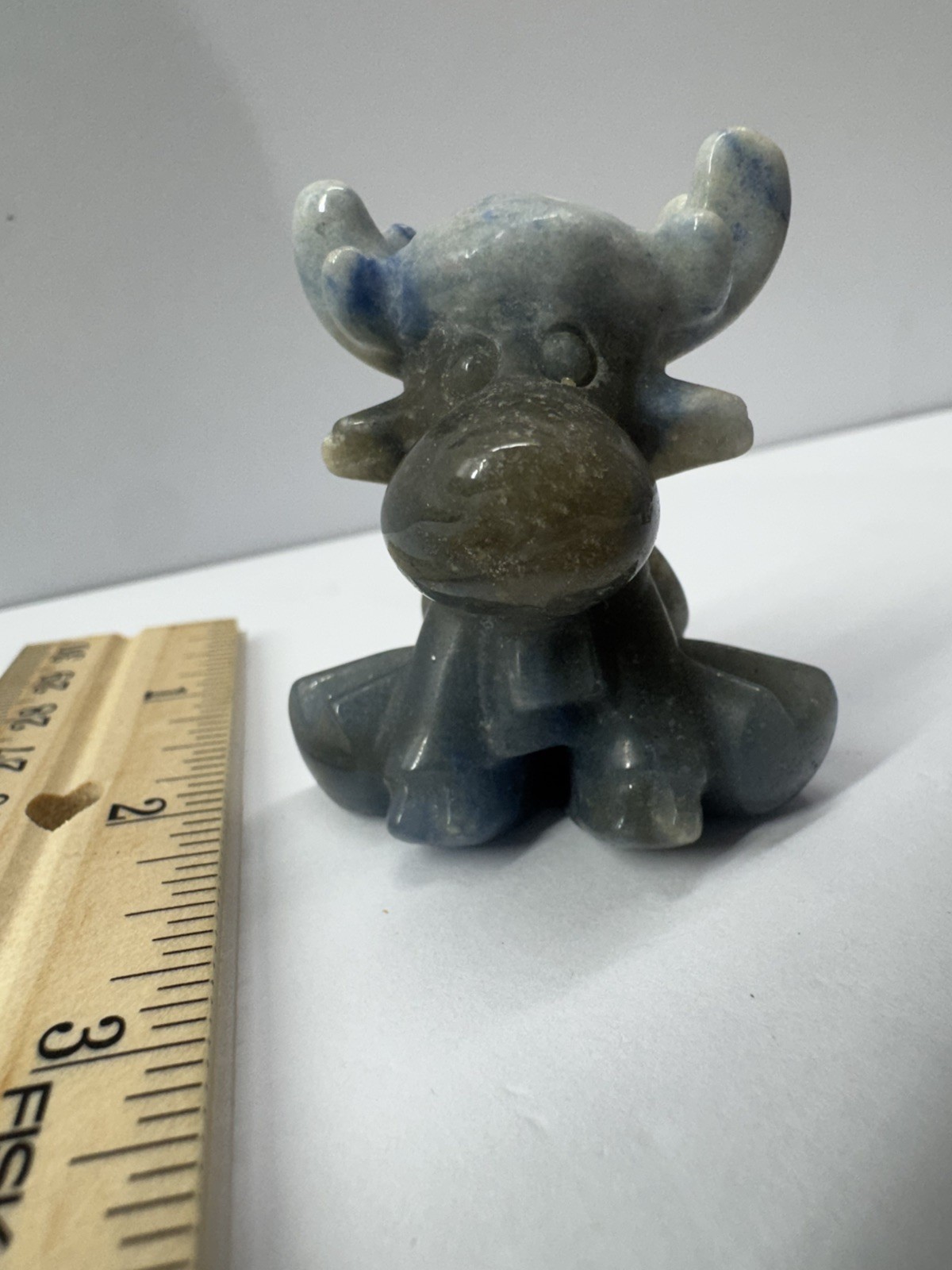 2X Carved Natural Crystal Moose Statues – Various Ores