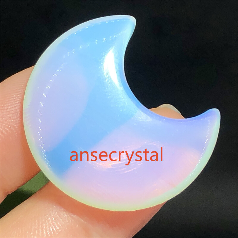5pcs Opalite Moon Quartz Crystal 1” Carved Pendant Reiki Healing Figurines