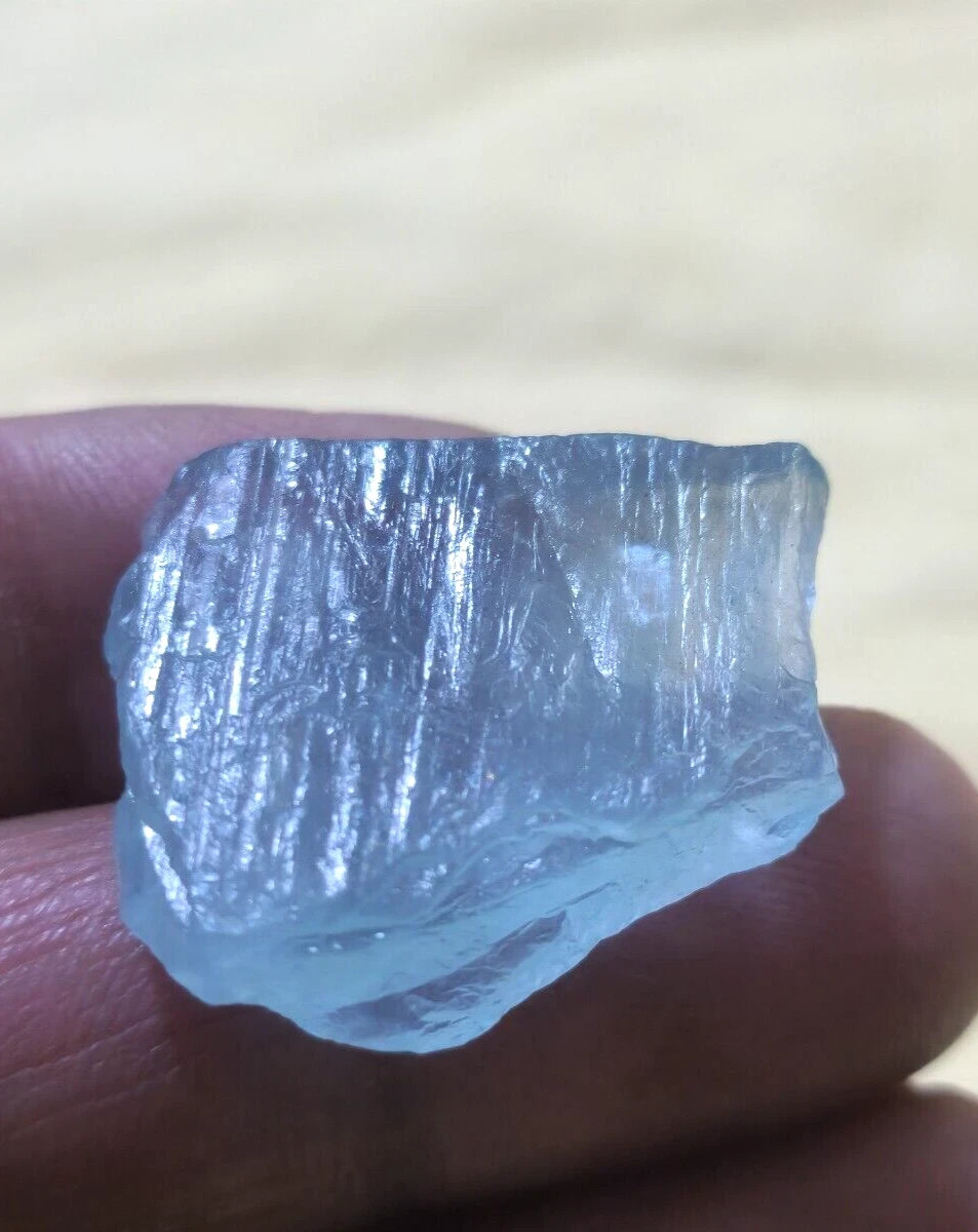 Terrific A+ Blue Aquamarine Crystal Raw 44.40 Cts Size 28X25X8 MM Loose Gemstone
