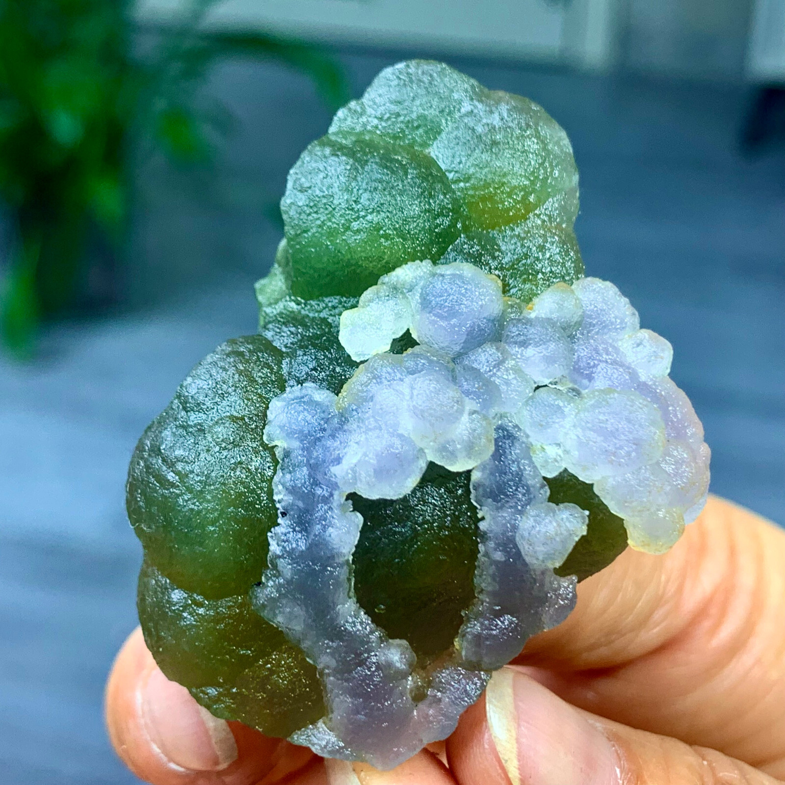 54G Rare Transparent green-white Cube Fluorite Mineral Crystal Specimen/HeNan