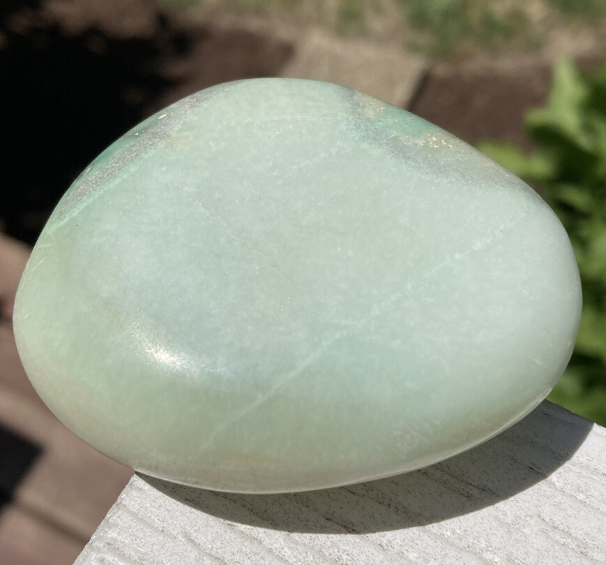 Handmade Polished BLUE ARAGONITE Healing Crystal Palm Stone KIPUSHI CONGO 2.48″