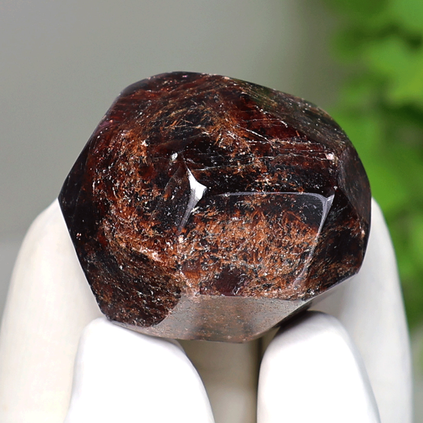 Earth’s Core~ 61g Natural Almandine Garnet Faceted Crystal Sphere Ball Specimen
