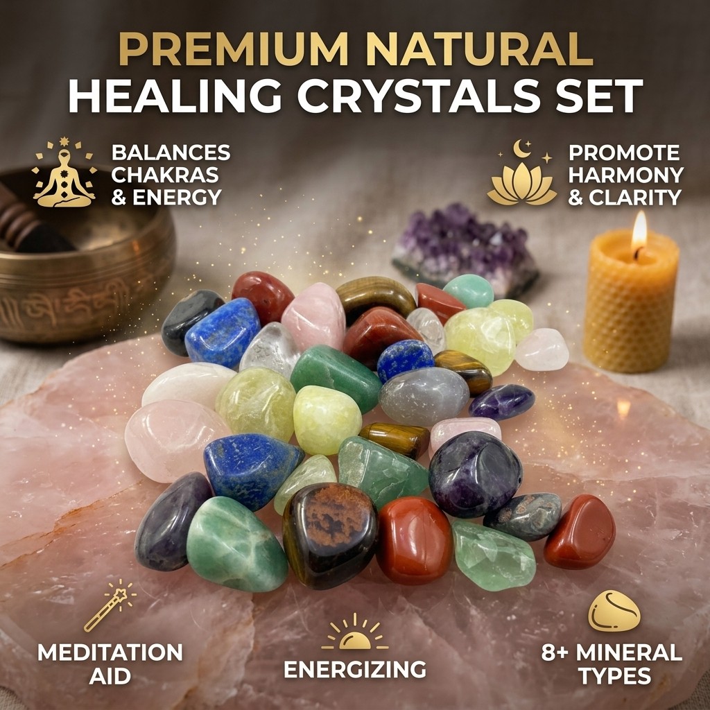 5 Pcs Bulk Vibrant Tumbled Crystal Collection – Spiritual Energy Healing Stones