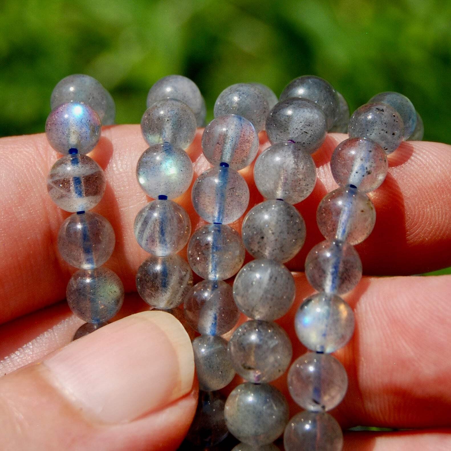 Flashy Labradorite Crystal Bracelet, 7mm Natural Super Flashy Gemstone Beads