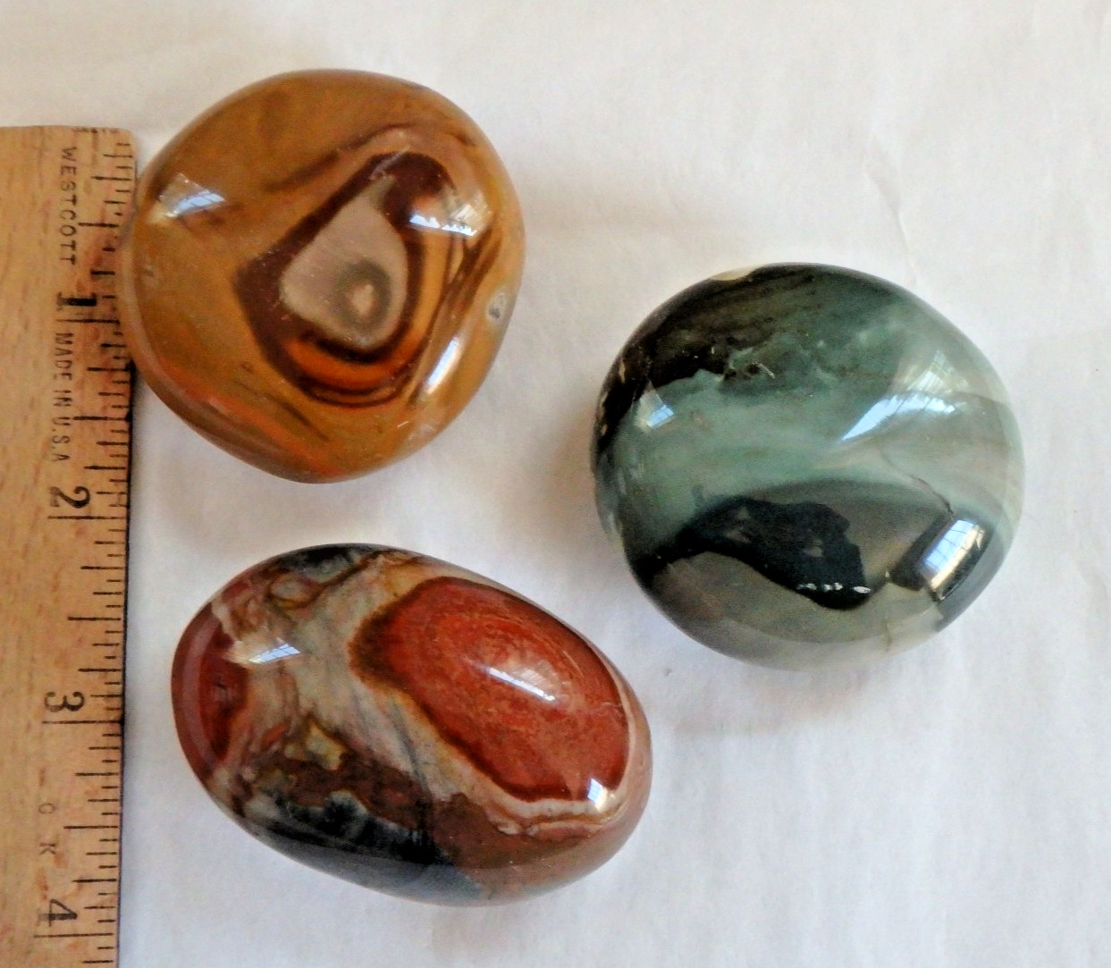 Unique Crystals Lot 3 ✨$ 45 Polychrome Jasper Palm Stones 297.2 grams