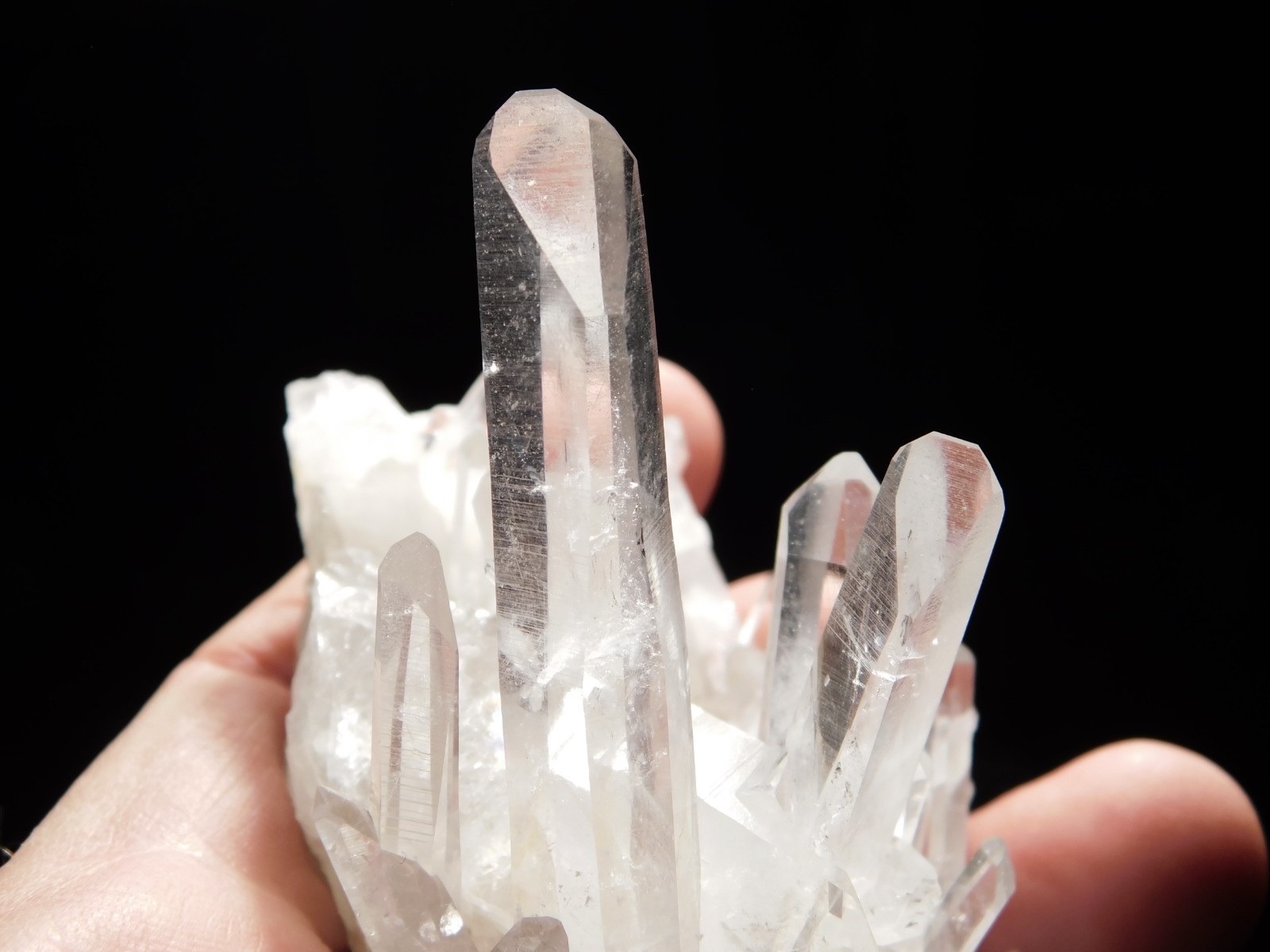 SUPER! TRANSLUCENT Quartz Crystal Cluster Collier Creek ARKANSAS 130gr