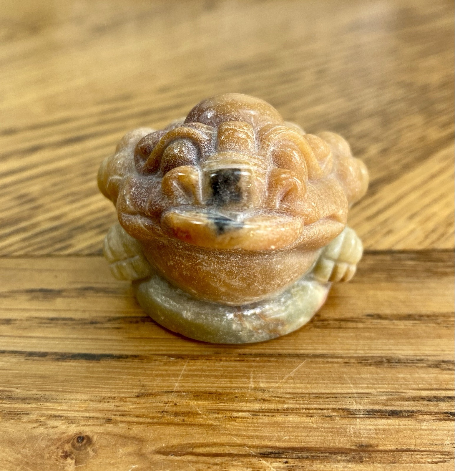 Crystal Caribbean Calcite 3 Leg Money Toad Frog Coin Shui Prosperity 102g (8)