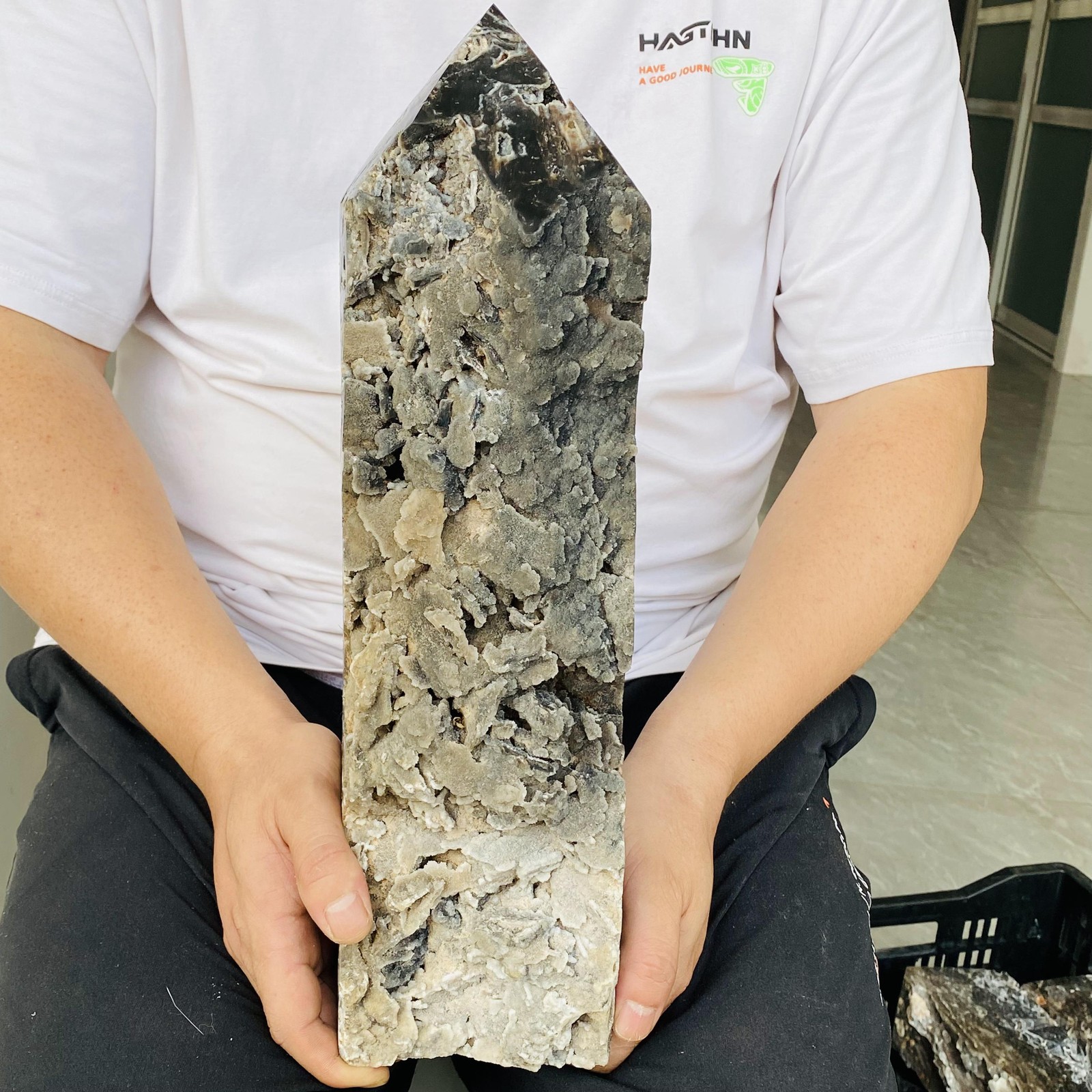 Natural Sphalerite ore Quartz Obelisk Quartz Crystal Reiki Healing 6300g