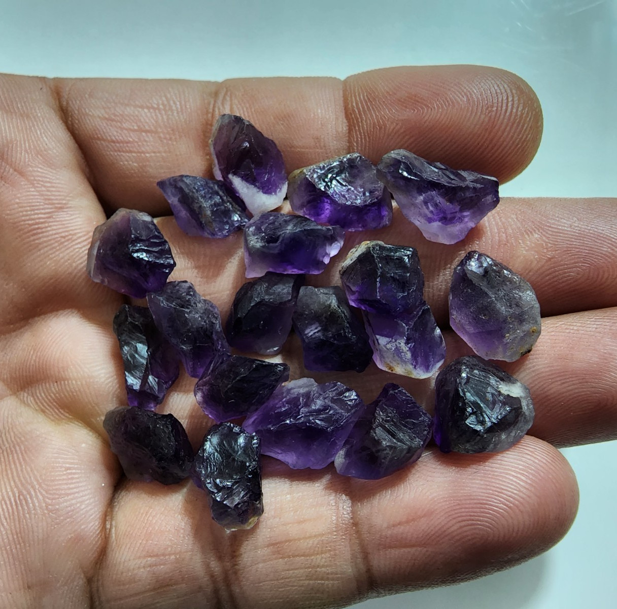 20 Pcs Amazing A+ Purple Amethyst Rough Gemstone Raw Size 12-14 MM Crystal Rough